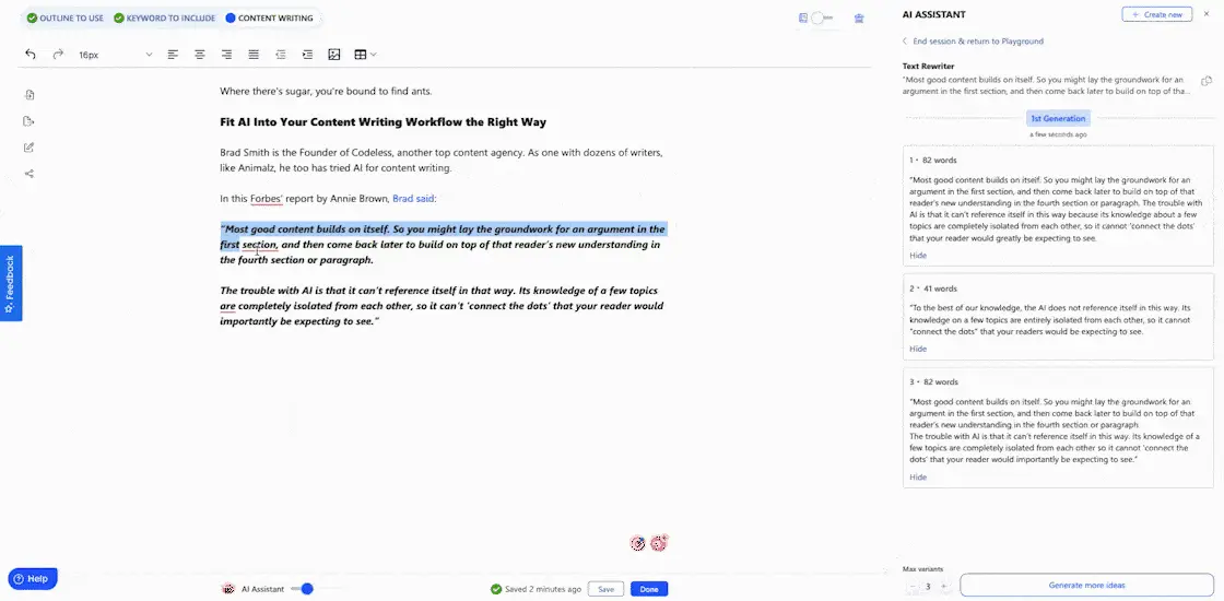 This AI Writing Tool helps you simplify written text